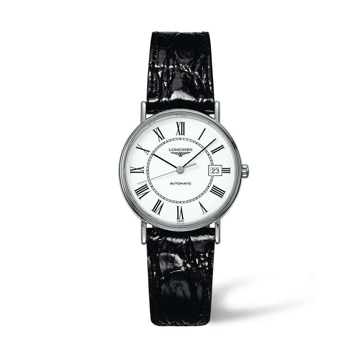 94C7BC08-DEFF-6B08-31D2-2145D7B6DA89.jpg Longines Women's L4.821.4.11.2 Presence Black Leather Watch - Image 1