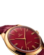 Omega De Ville Trésor 40mm Red Dial 18k Yellow Gold Strap 435.53.40.21.11.001 - Image 4