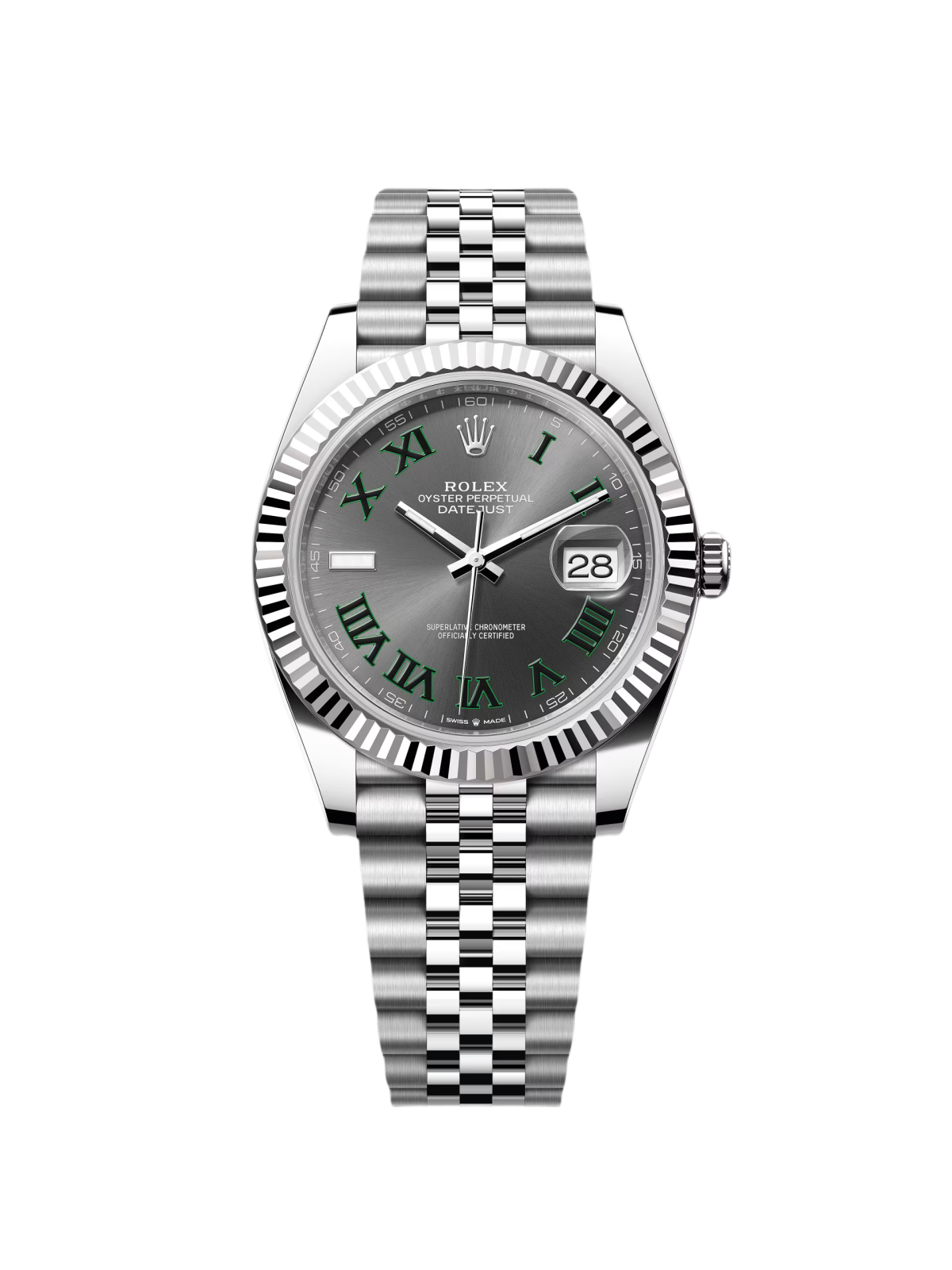 953DABEB-509D-1199-B710-5A86227B0356.png Rolex Datejust 41mm 126334 Slate Roman Jubilee Stainless Steel Mens Watch - Image 1