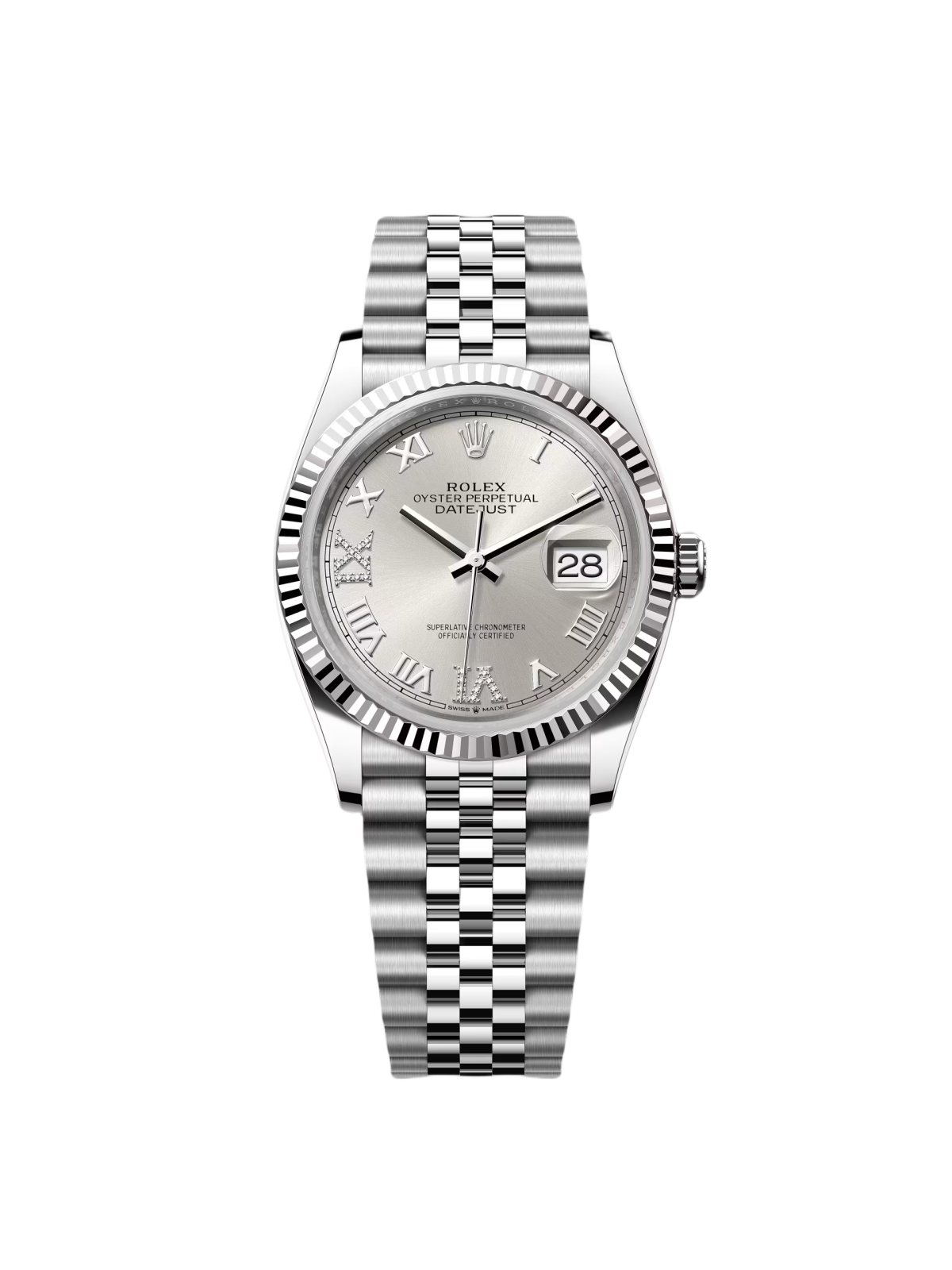 967F3129-FBC2-3964-127B-587768481186.png Rolex Datejust 36mm 126234 White Roman Dial Oyster Stainless Steel Mens - Image 1