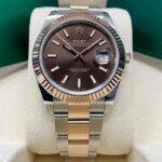 Rolex Datejust 41mm 126331 Chocolate Index Jubilee Steel and Everose Gold Watch - Image 9