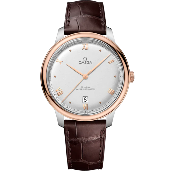 9A598093-0FA8-9C69-2E6F-0A6E6E841FA8.png Omega De Ville Prestige 40 mm Silver Dial Stainless Steel and Sedna™ 18k Rose Gold Strap 434.23.40.20.02.001 - Image 1