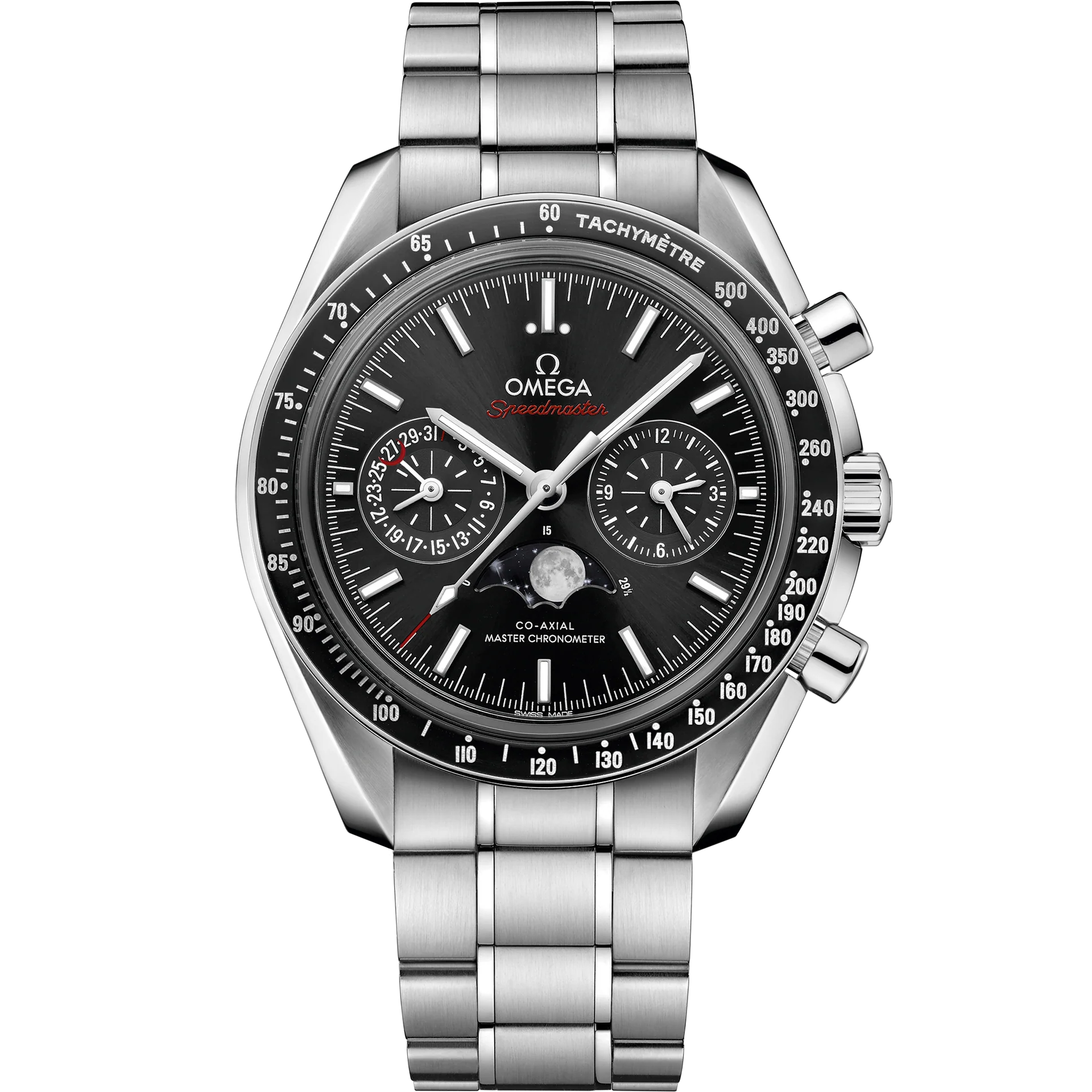 9B8CA571-280E-23A2-389D-D2989A83D80C.png Omega Speedmaster Moonphase Black Dial 44.25mm Stainless Steel Bracelet 304.30.44.52.01.001 - Image 1