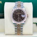 Rolex Lady-Datejust 28mm 279171 Chocolate Roman Oyster Stainless Steel and Rose Gold - Image 3