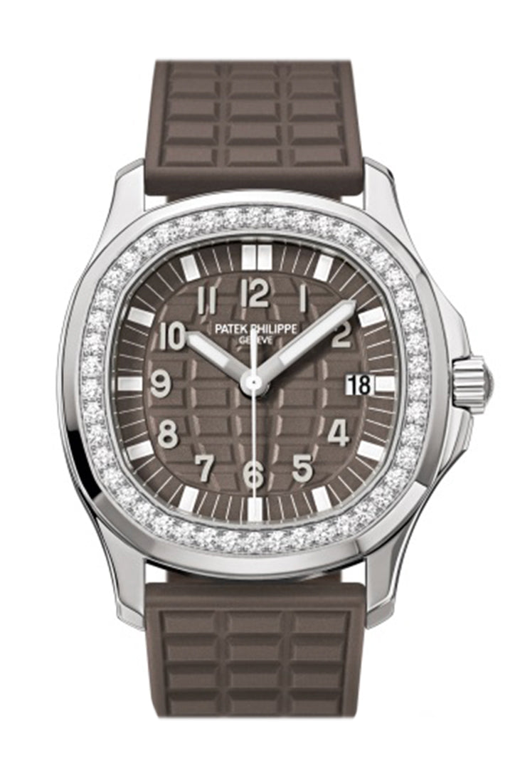 9C9AABF8-6605-7B8C-D979-47501ADAF169.jpg Patek Philippe Aquanaut Quartz Diamond Brown Dial Ladies Watch 5067A-023 - Image 1