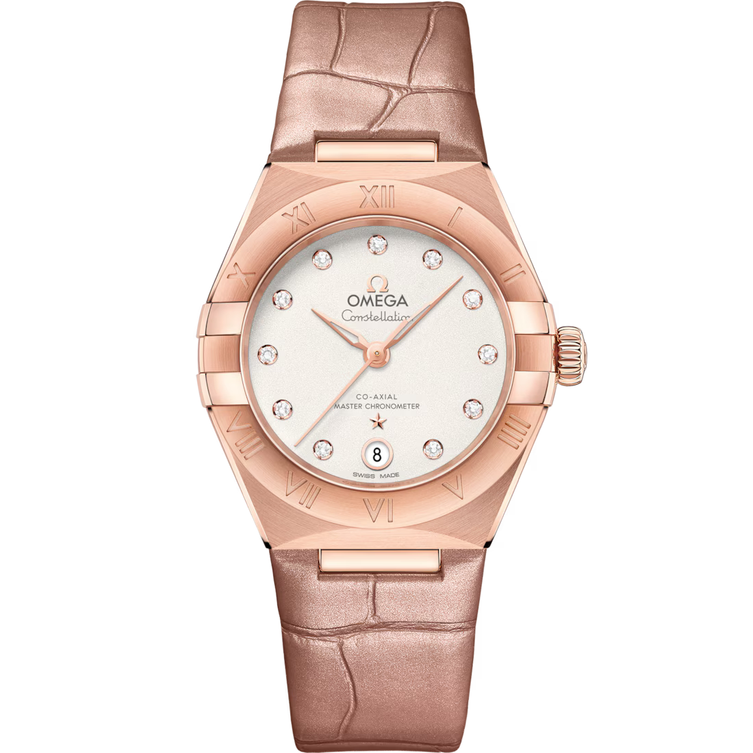9D0DBD88-6817-1881-A013-19CE79450CC7.avif Omega Constellation Ladies' Selection 29mm Sedna™ gold on leather strap 131.53.29.20.52.002 - Image 1