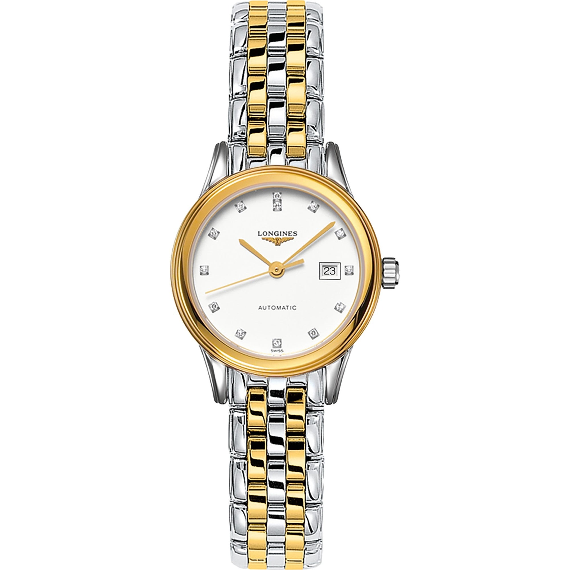 9D19C5D3-2532-FC0A-DDDC-D12CC2520F8F.jpg Longines Women's L4.374.3.27.7 Flagship Two-Tone Stainless Steel Watch - Image 1