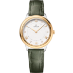 Omega De Ville Prestige 30 mm Silver Dial with Diamonds Stainless Steel and 18k Yellow Gold Strap 434.23.30.60.52.002