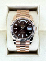 Rolex  Day-Date President 40mm Everose Gold Chocolate Diamond Baguette Dial - 228235 - Image 2