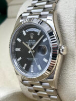 Rolex  Day-Date President 40mm White Gold Black Diamond Baguette Dial - 228239 - Image 4