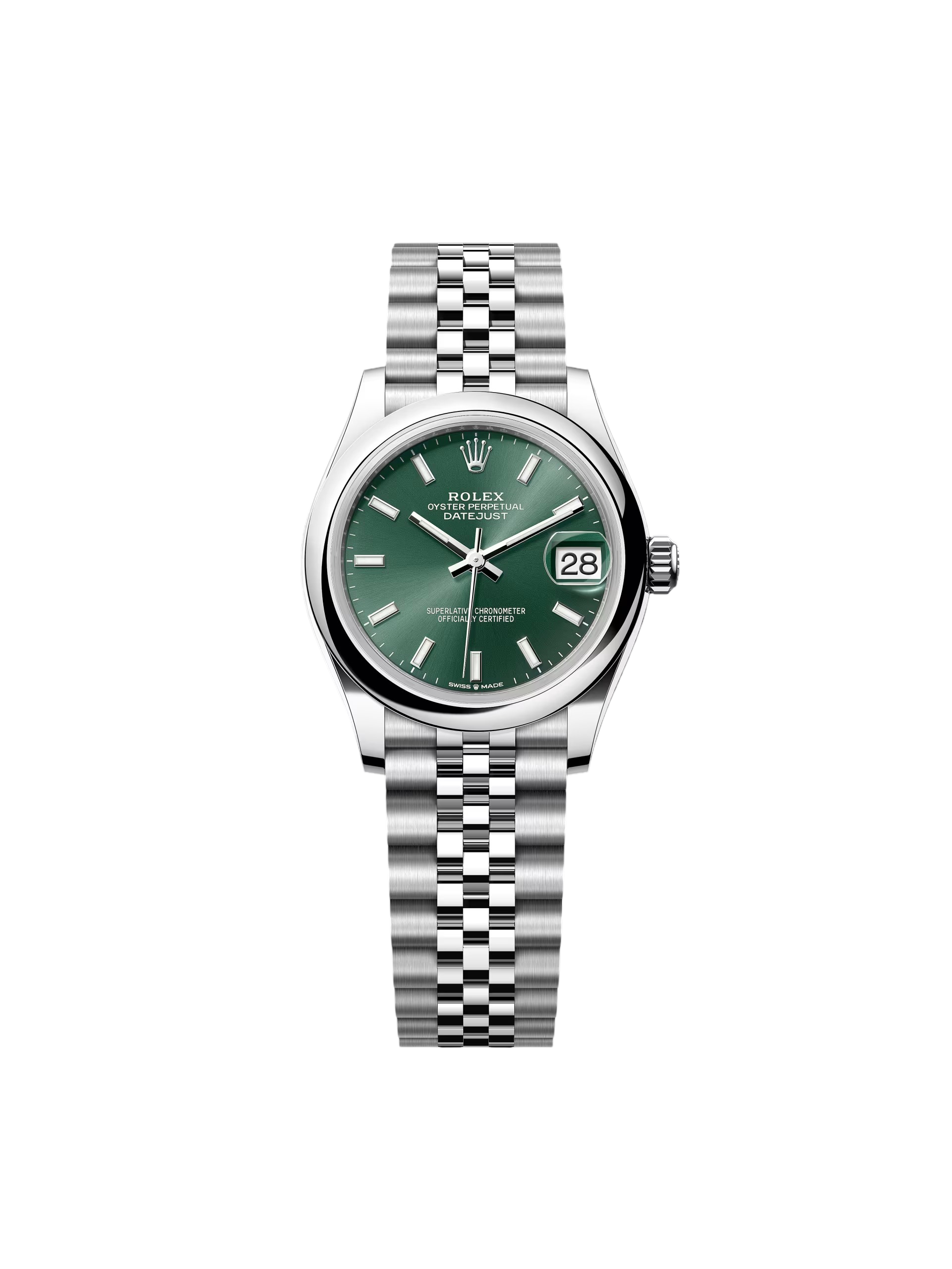 A3505593-1B31-A968-977F-6041DDE735EA.png Rolex Datejust m278240-0011/0012 31mm Green Stick Domed Bezel Oyster Oystersteel - Image 1