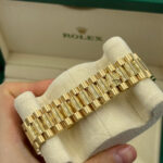 Rolex  Day-Date President 40mm Yellow Gold Green Roman Dial Diamond Bezel - 228348rbr - Image 9
