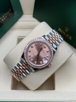 Rolex Datejust m278381-0023/0024 Rose Diamond 31mm Dial Diamond-Set Bezel and Oyster Bracelet Watch - Image 7