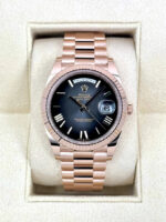 Rolex  Day-Date President 40mm Everose Gold Slate Roman Ombre Smoke Dial - 228235 - Image 2