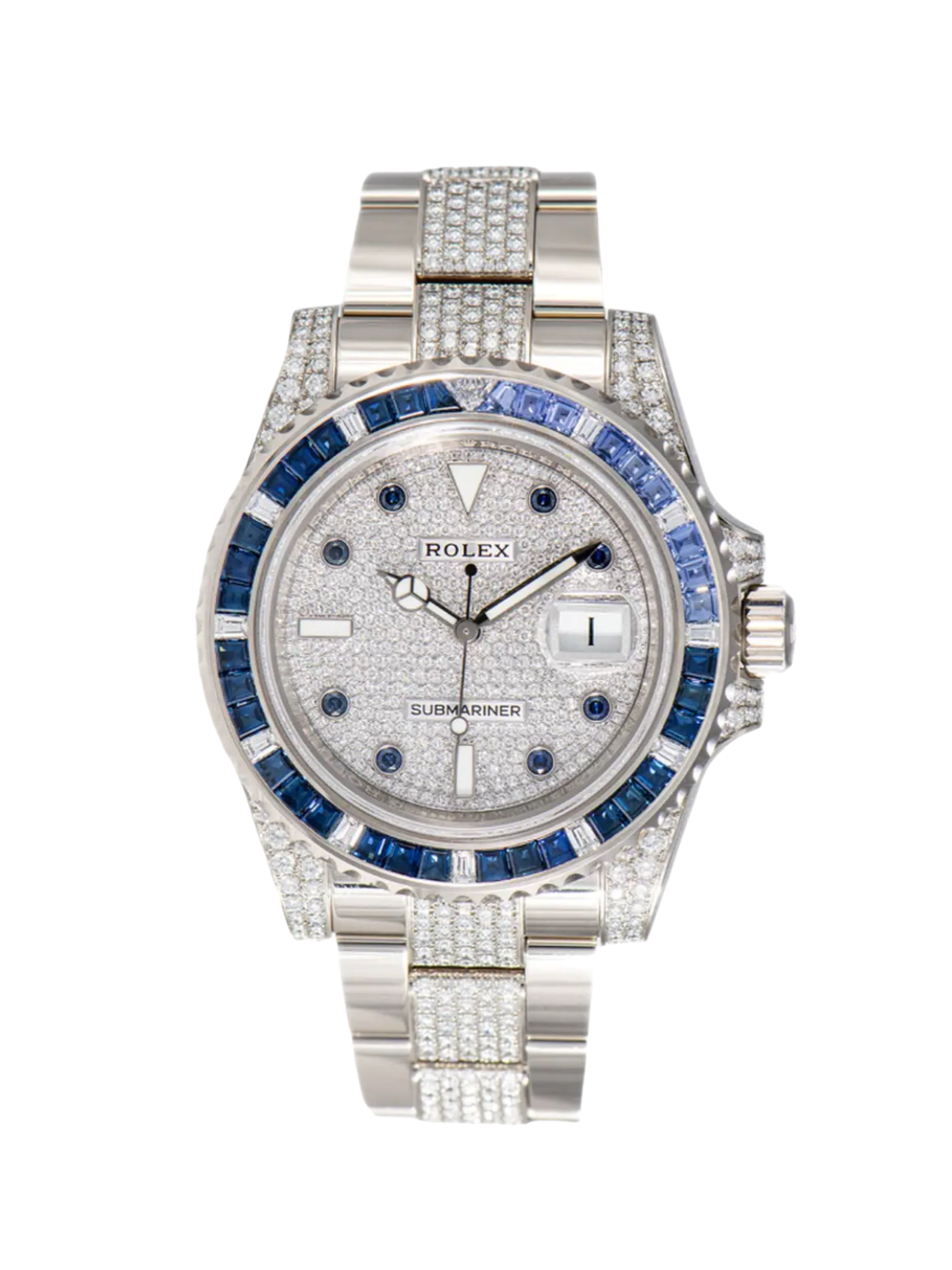 A5A32301-1CA1-C8E1-B1AC-7CF12D3D1637.png Rolex Submariner Date 40mm 116659SABR Blue Sapphire and Diamond Bezel Diamond Dial - Image 1