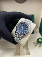 Rolex  Datejust 36mm 126234 Blue Fluted Motif Diamond Dial Jubilee Bracelet Watch - Image 9
