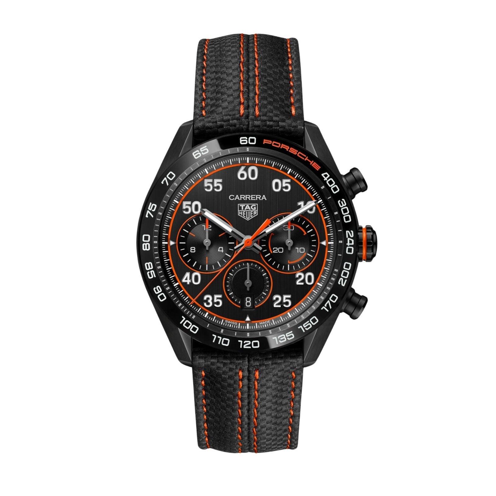 A83508AA-1149-CBB0-AD2E-29E9C0877129.jpg TAG Heuer Carrera Chronograph x Porsche Orange Racing Men's Watch CBN2A1M.FC6526 - Image 1