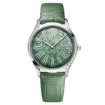 Omega De Ville Trésor quartz green dial green leather strap 36mm 428.18.36.60.10.002
