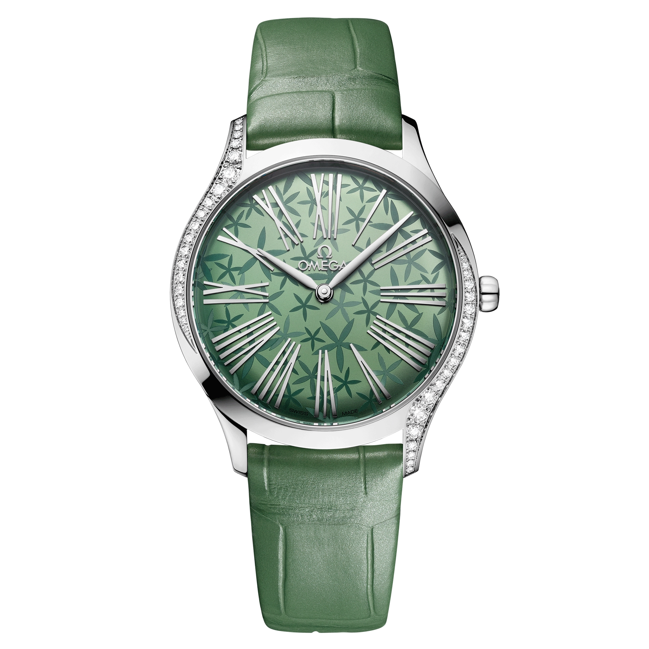 A8C737AD-F57D-A930-1B1B-D81C68A18BC3.png Omega De Ville Trésor quartz green dial green leather strap 36mm 428.18.36.60.10.002 - Image 1