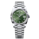 Rolex  Day-Date President 40mm Platinum Green Olive Roman Dial - 228236