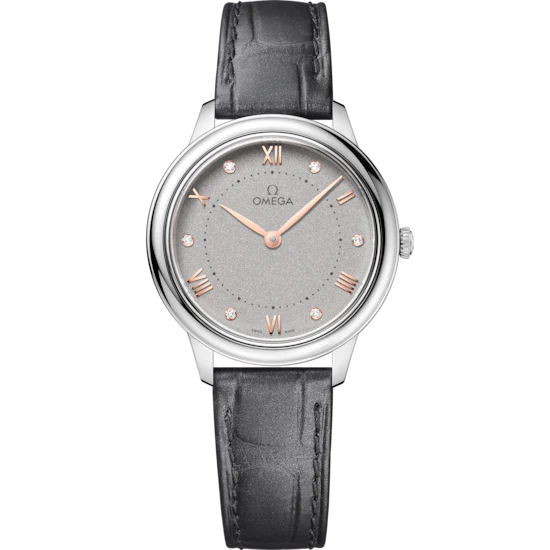 ABA287D1-7EFA-7D6B-8EE4-A1153A2A27CB.png Omega De Ville Prestige 30 mm Grey Dial with Diamonds Stainless Steel Strap 434.13.30.60.56.001 - Image 1