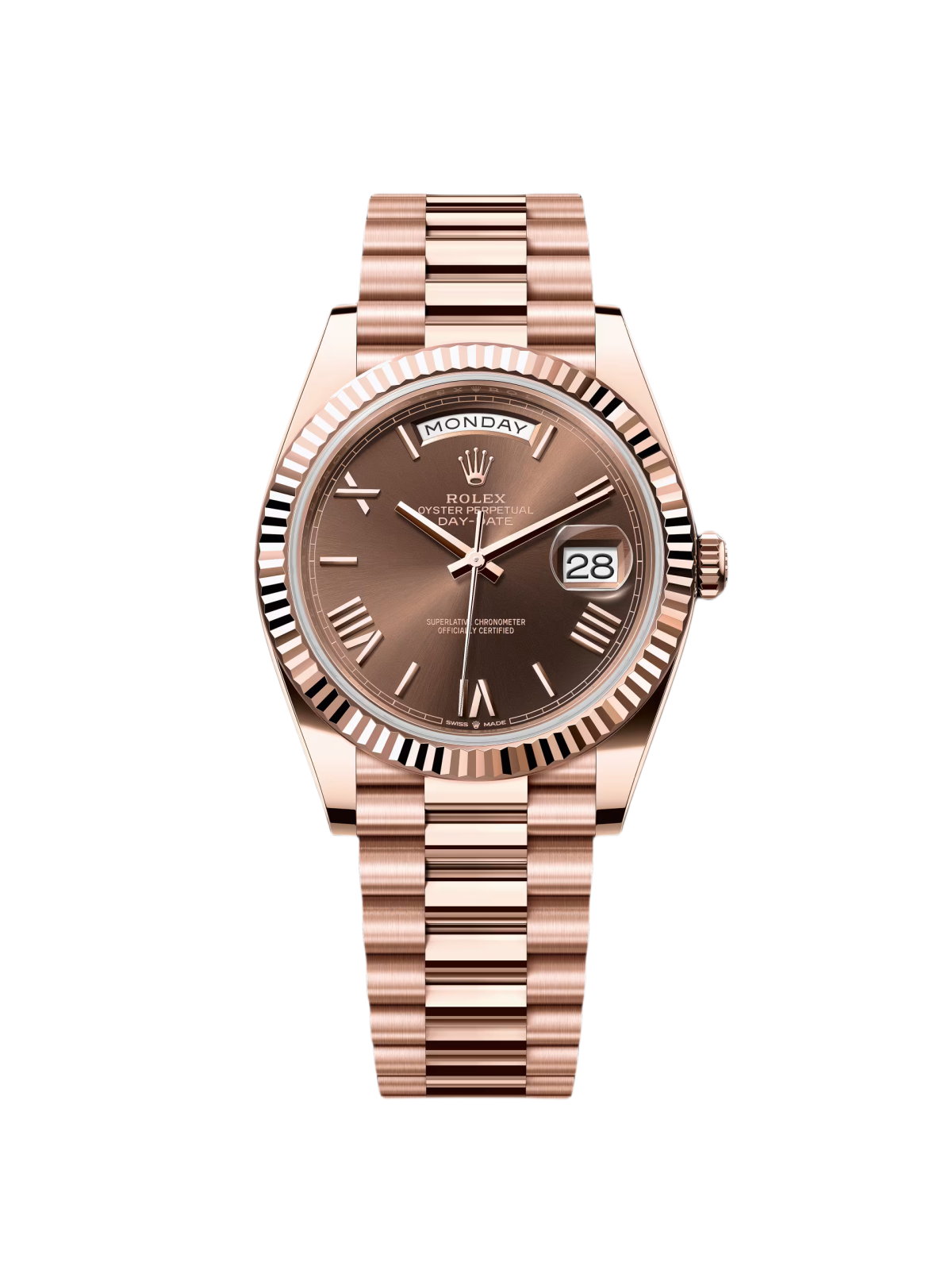 ABE407EF-4FAF-CC85-A4A8-A82CD680B382.png Rolex Day-Date President 40mm Everose Gold Chocolate Roman Dial - 228235 - Image 1