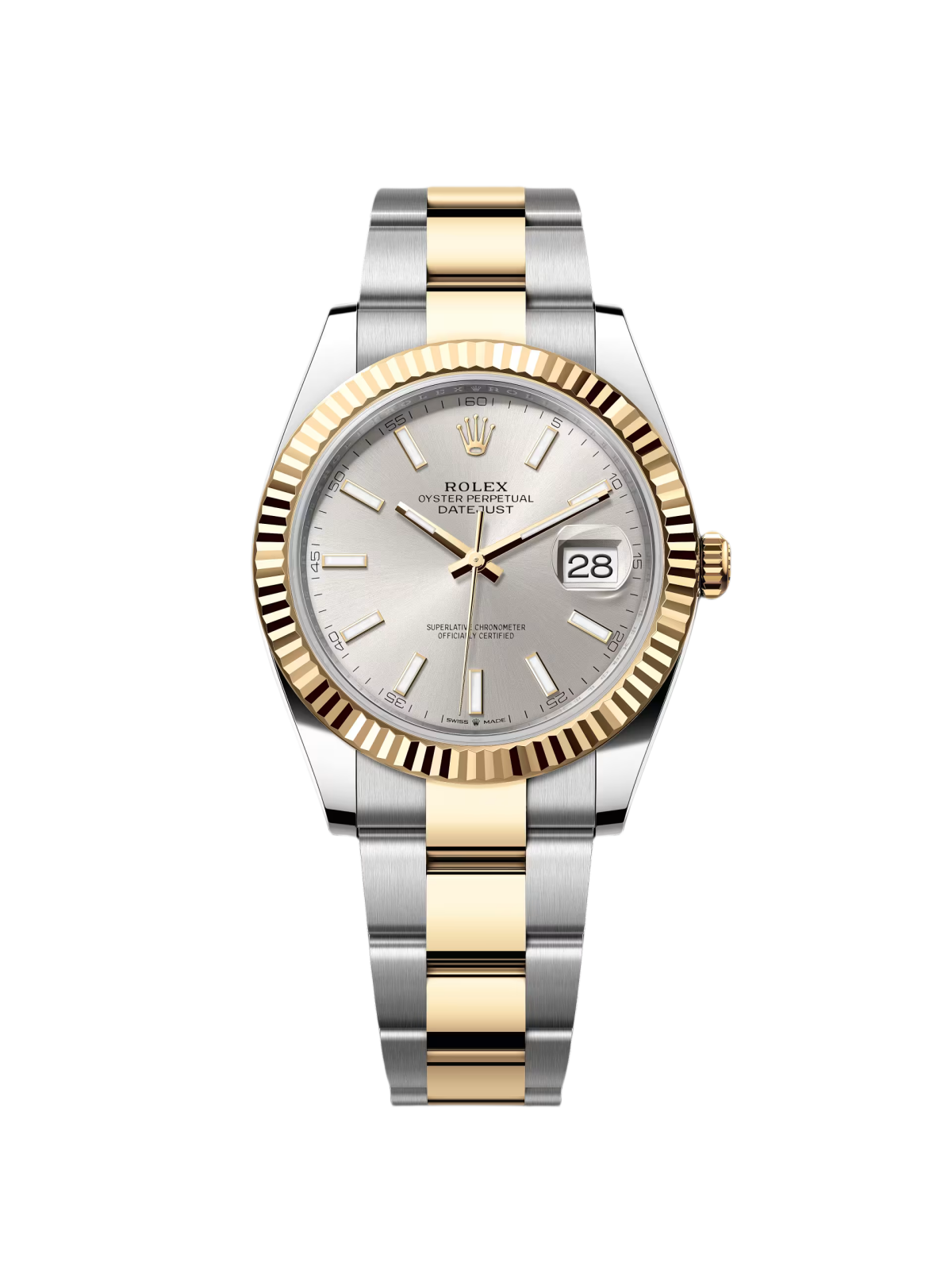 AEA42164-FD00-03D8-1AEF-C4F11434B3D5_5693b7ad-2c66-4de5-8e3e-0d27318d65b1.png Rolex Datejust 41mm 126333 Silver Index Oyster Steel and Yellow Gold Mens Watch - Image 1