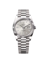 Rolex  Day-Date President 40mm White Gold Silver Diamond Baguette Dial - 228239