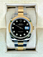 Rolex Datejust 41mm 126303 Black Diamond Oyster Steel and Yellow Gold Mens Watch - Image 3