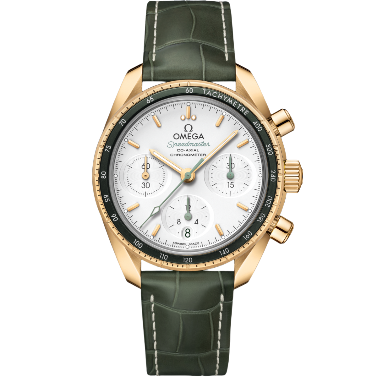 AFF81380-771C-9611-E5E5-38114DE721F1.png Omega Speedmaster 38 Silver Dial 38mm 18k Yellow Gold Strap 324.63.38.50.02.004 - Image 1