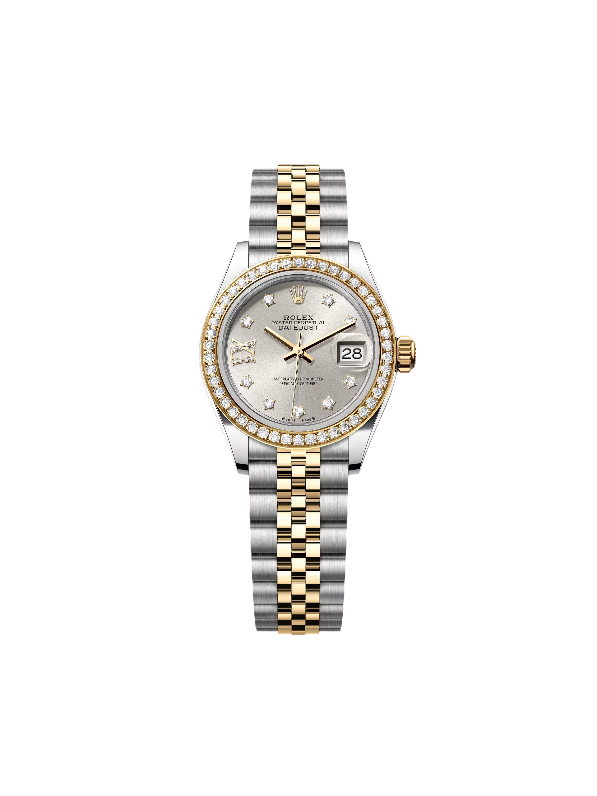 B2D3460C-BF5C-EC46-6B4D-BF7D377754AA.png Rolex Lady-Datejust 28mm 279383RBR Silver Diamond Dial Yellow Rolesor Oyster Bracelet - Image 1