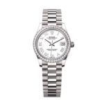 Rolex Datejust m278289RBR-0007 White Dial White Gold President Watch