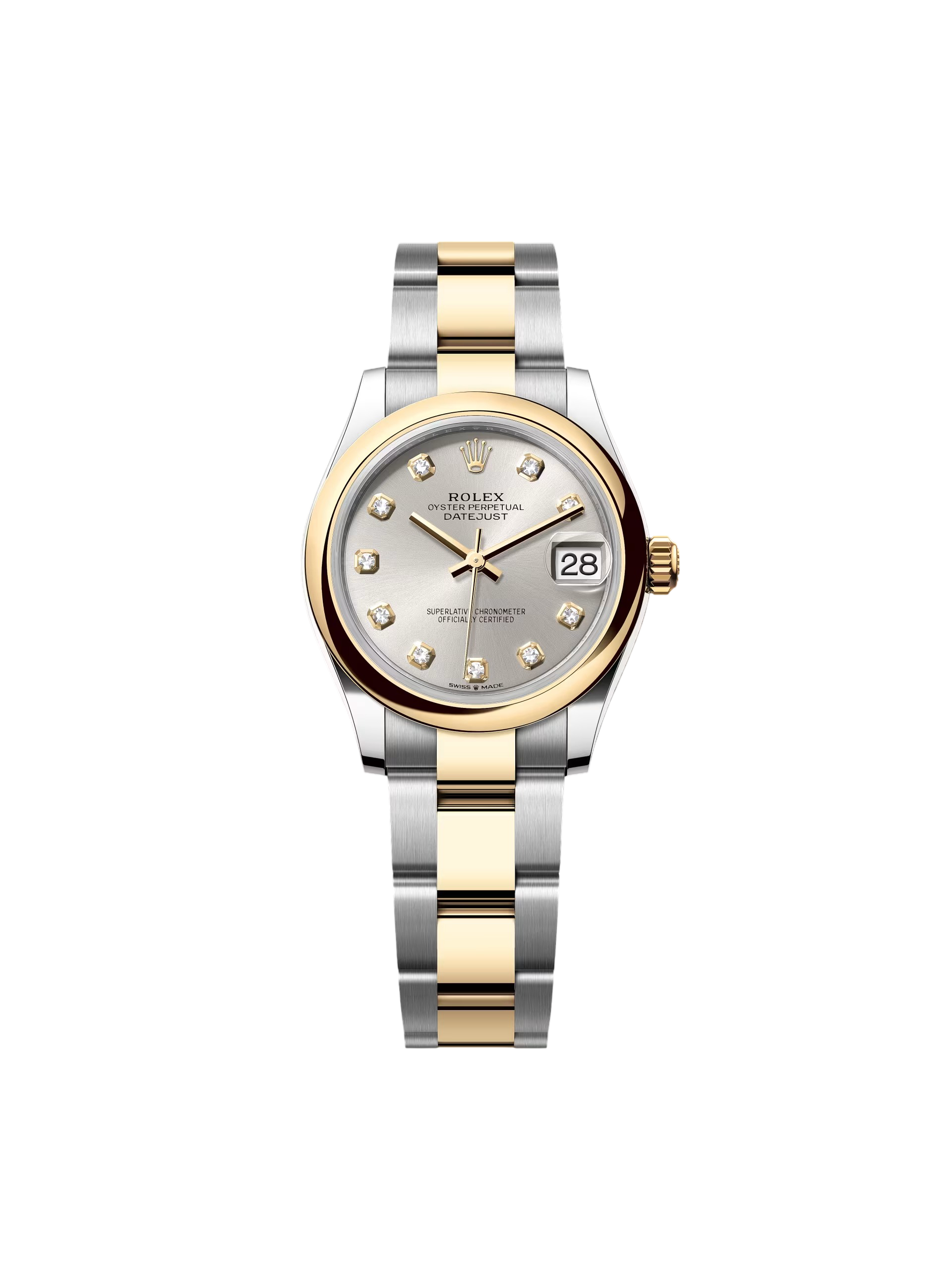 B3E19023-E6AE-D9A9-F8CA-F04AB394FB56.png Rolex Datejust m278243-0019/0020 31mm Silver Dial Yellow Rolesor Oyster Watch - Image 1