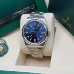 Rolex Oyster Perpetual 41mm 124300-0003 Oyster Perpetual Stainless Steel Blue Index Dial Watch - Image 4