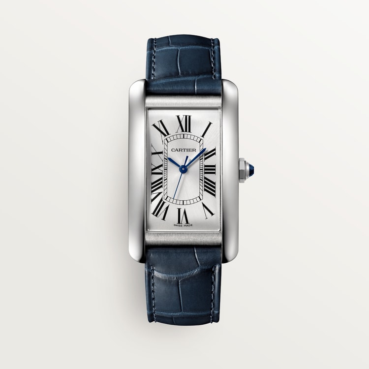 B4AFBD56-0924-42C0-6898-89B367580BAA.jpg Cartier TANK AMERICAINE Blue Strap 26.6 mm - Image 1