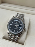 Rolex  Day-Date President 40mm White Gold Black Diamond Baguette Dial - 228239 - Image 6