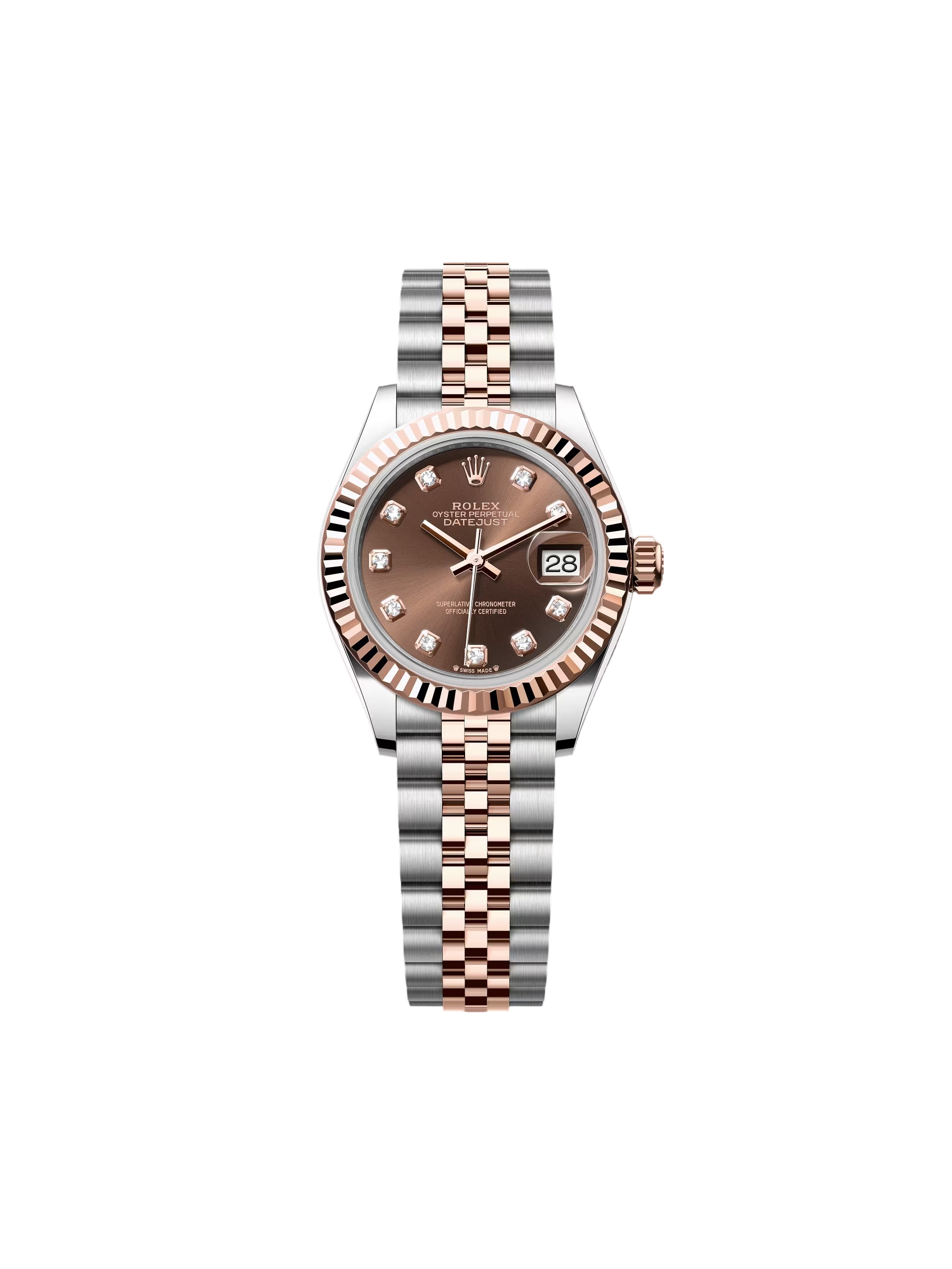 B8259DE2-09A1-B8BB-9536-C3BCBAA34B33.png Rolex Lady-Datejust 28mm 279171 Chocolate Diamond Oyster Stainless Steel and Rose Gold - Image 1