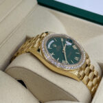 Rolex  Day-Date President 40mm Yellow Gold Green Roman Dial Diamond Bezel - 228348rbr - Image 3