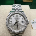 Rolex Lady-Datejust 28mm 279384RBR Silver Diamond Dial & Diamond Bezel, Stainless Steel Jubilee Bracelet Women's Watch - Image 3