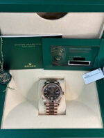 Rolex  Day-Date President 40mm Everose Gold Chocolate Diamond Baguette Dial - 228235 - Image 8