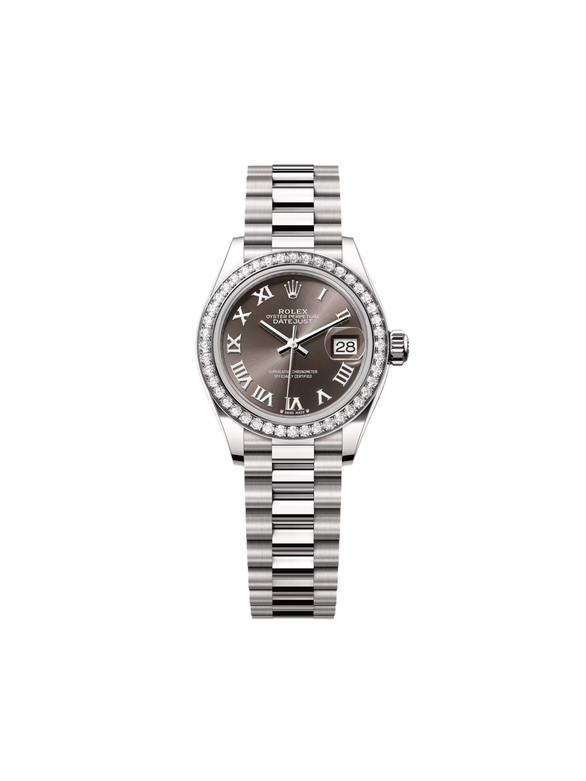 BBEC1139-9780-77B0-6330-ED995DE9BEBD.png Rolex Lady-Datejust 28mm 279139RBR-0010 Dark Grey Dial White Gold Bracelet - Image 1