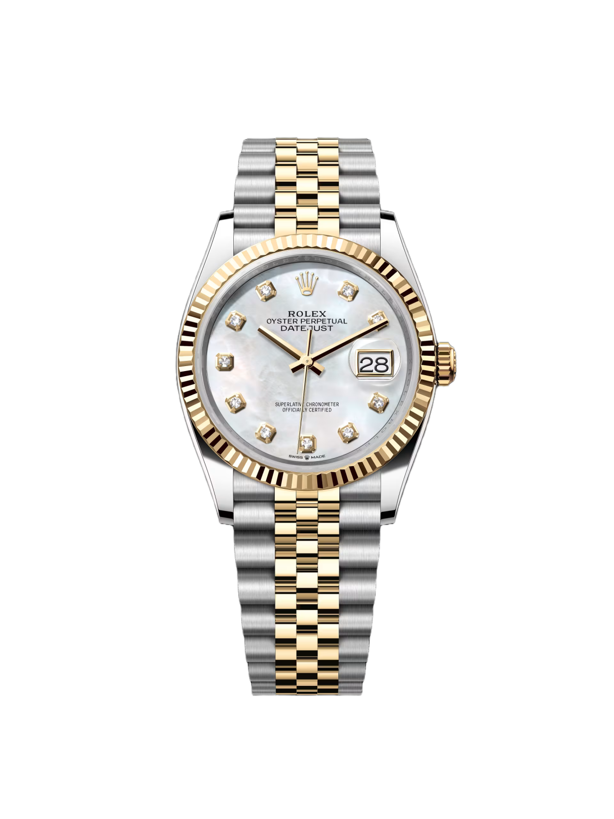 BC117EEE-7163-4CD2-1599-E121A487EB89.png Rolex Datejust 36mm 126233 MOP Diamond Dial Jubilee Two-Tone Bracelet Watch - Image 1