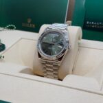 Rolex  Day-Date President 40mm Platinum Green Olive Roman Dial - 228236 - Image 3