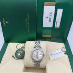 Rolex Lady-Datejust 28mm 279384RBR Silver Diamond Dial & Diamond Bezel, Stainless Steel Jubilee Bracelet Women's Watch - Image 8