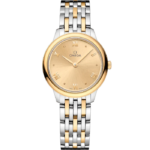 Omega De Ville Prestige 27.5 mm Yellow Dial Stainless Steel and 18k Yellow Gold Bracelet 434.20.28.60.08.001