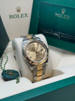 Rolex  Datejust 41mm Two-Tone Yellow Gold Fluted Bezel Champagne Diamond Dial Oyster - 126333 - Image 4