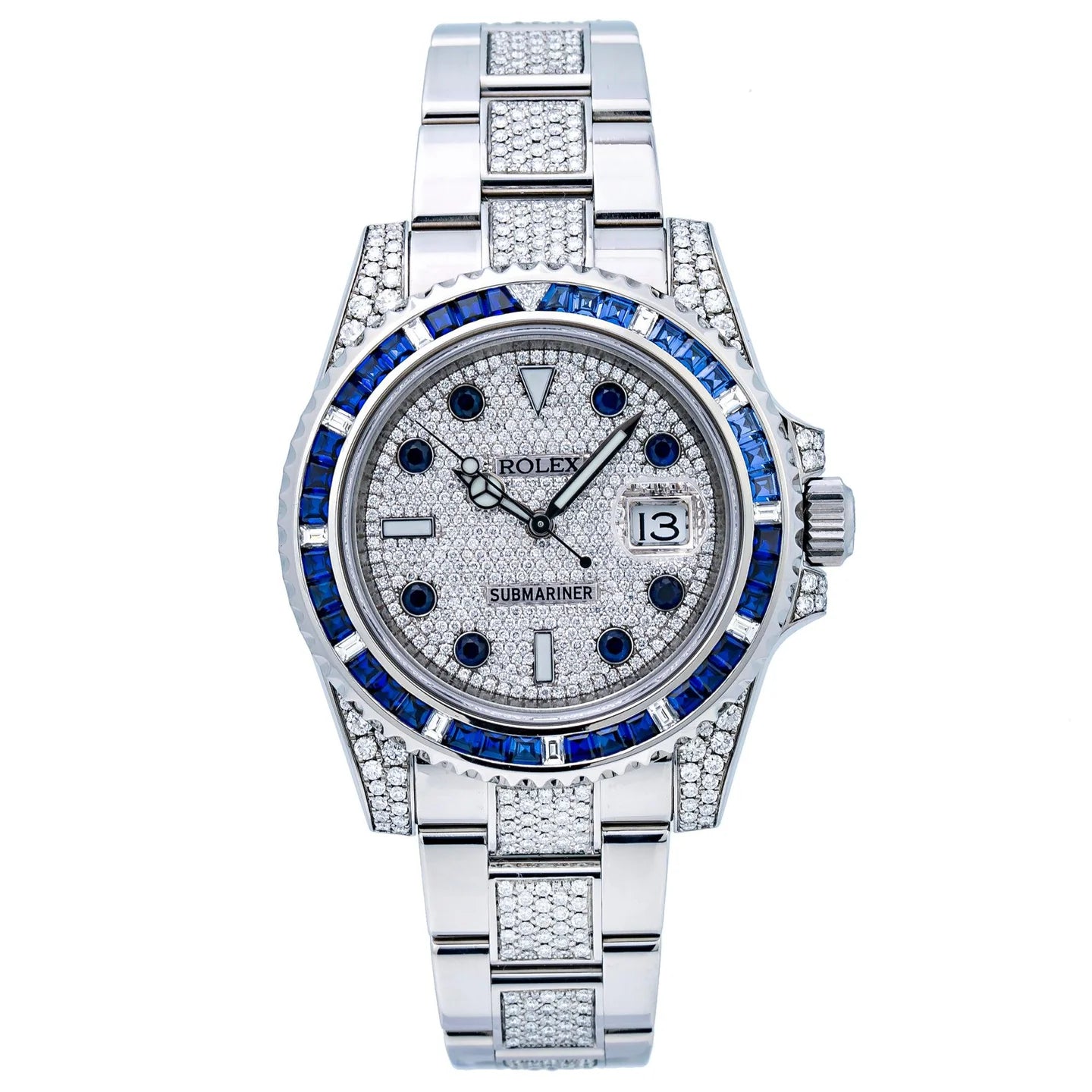 C060168C-B668-04A9-4813-AC2B7D8A54B0.jpg Rolex Submariner Date 116610 40MM Silver Diamond Dial With Stainless Steel Bracelet - Image 1