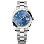 Rolex Datejust 41mm 126300 Blue Roman Oyster Stainless Steel Watch