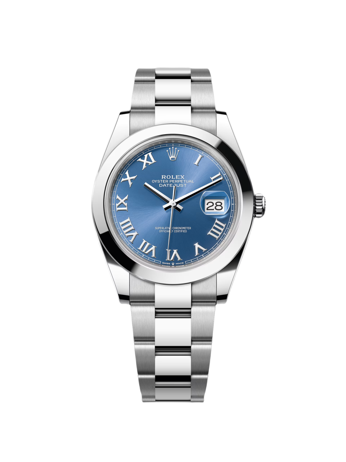 C271AA0A-DE0B-706E-43B1-FCD8A0D07F28.png Rolex Datejust 41mm 126300 Blue Roman Oyster Stainless Steel Watch - Image 1
