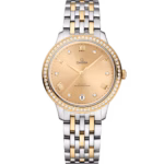 Omega De Ville Prestige, Stainless Steel, 18k Yellow Gold and Diamond-set, 34 mm 434.25.34.20.58.001